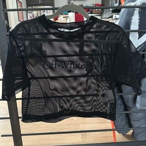 Off-White Black Mesh Women's Top Size L